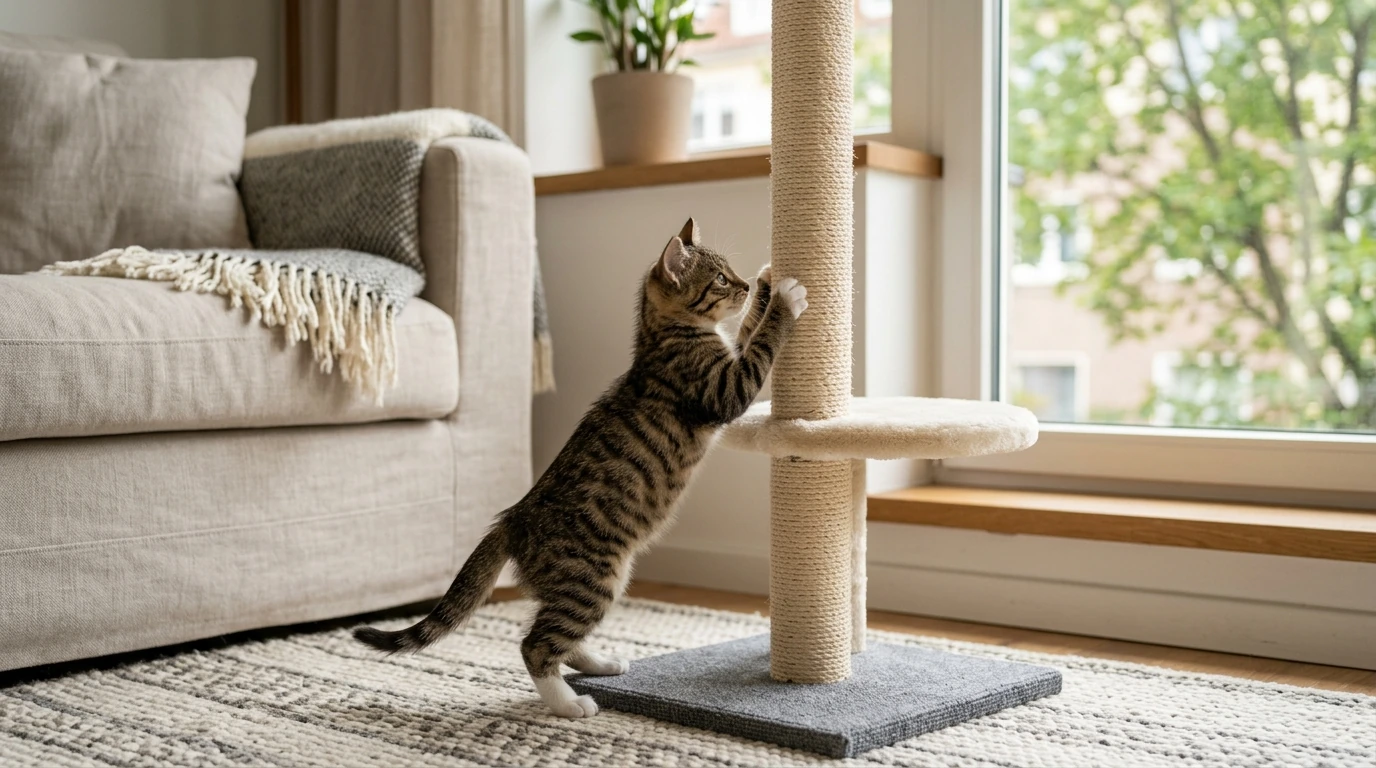 Compact Cat Tree with Sisal Post for Kittens & Small Cats